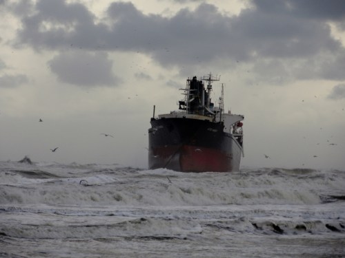 Wijk aa Zee, gestrand schip